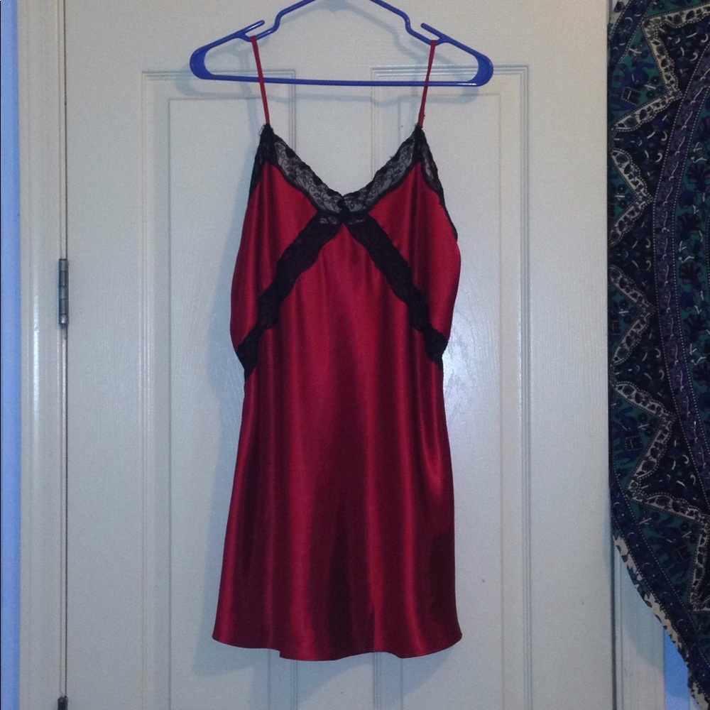 Thrifted red mini slip